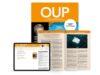 Cover der Zeitschrift OUP, eine aufgeschlage Zeitschrift der OUP und ein Tablet mit der Website der OUP