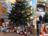 Kollage aus Fotos zur weihnachtlichen Spendenaktion "Päckchen für Pänz". Man sieht unter anderem einen Weihnachtsbaum im Foyer des Kölner Verlagshauses, unter dem viele festlich verpackte Geschenke liegen.