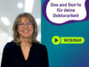 Schmuckbild zum Webinar "Do's and Don'ts für deine Doktorarbeit"